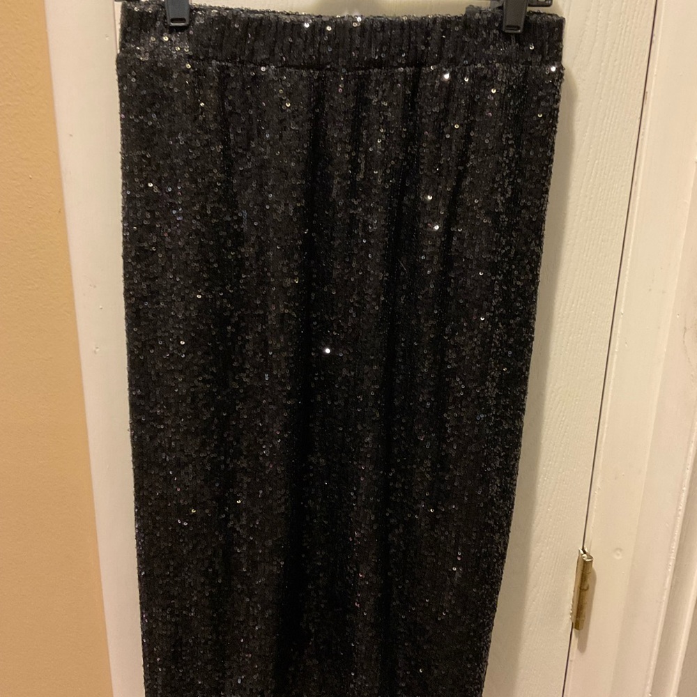 Black sequin straight skirt, never worn.